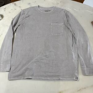 Goodfellow & Co Men's XL Gray Long Sleeve Cotton T-Shirt Crew Neck Pocket Solid
